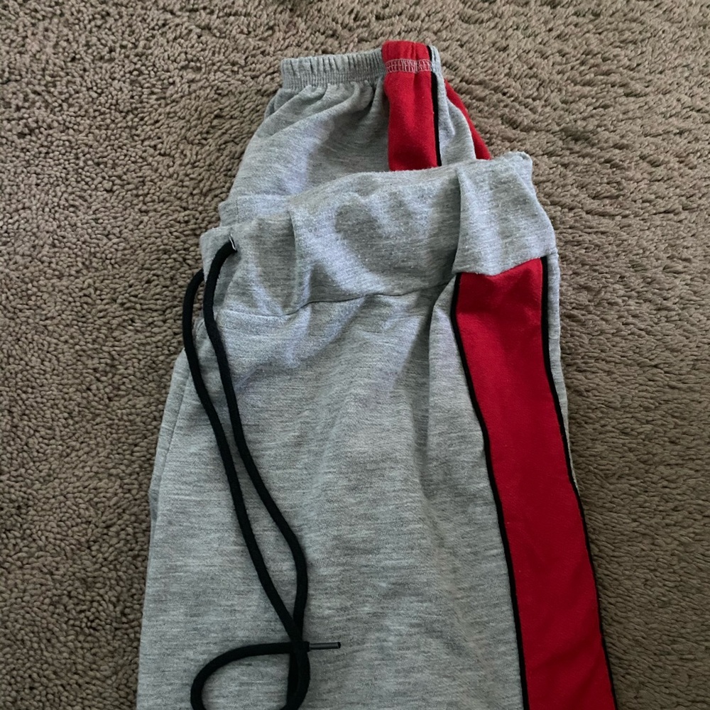 Red and grey joggers